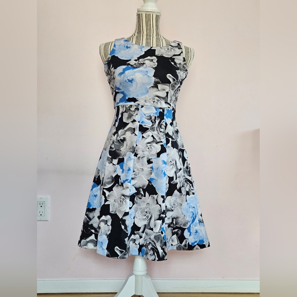 Alfani Petite Dress (Size Small Petite; Black/Blue)
